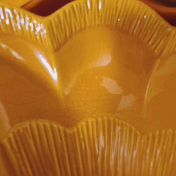 Vintage MCM California Pottery CALIF USA L69 Pottery Lazy Susan Chip Vege Dip Se - Picture 6 of 6